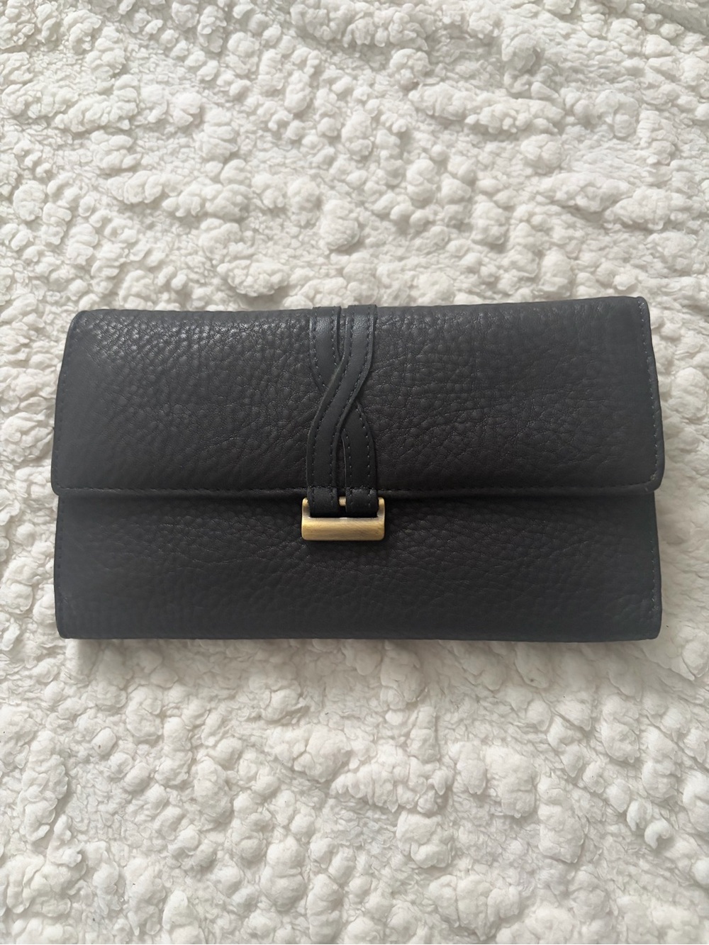 Black Pebbled Leather Princess Gardner Wallet